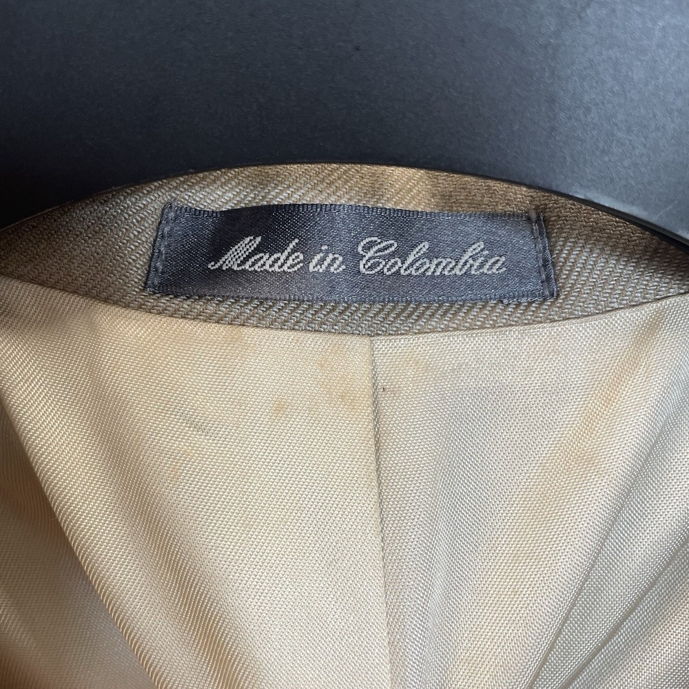 Vtg NWT Oscar De La Renta Mens 44L Blazer Beige Silk/Wool Bend Flex Fit 3-Button - Picture 11 of 16